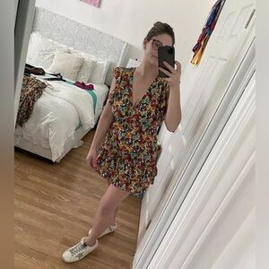 Womens game day ruffle open back v neck dress